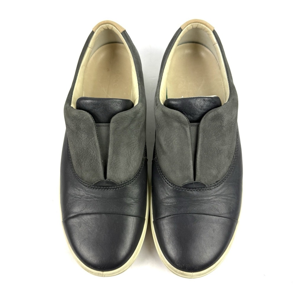 ECCO‎  Soft 7 Slip On Loafer Sneaker EU 39 Gray Black Leather Danish Design US 8
